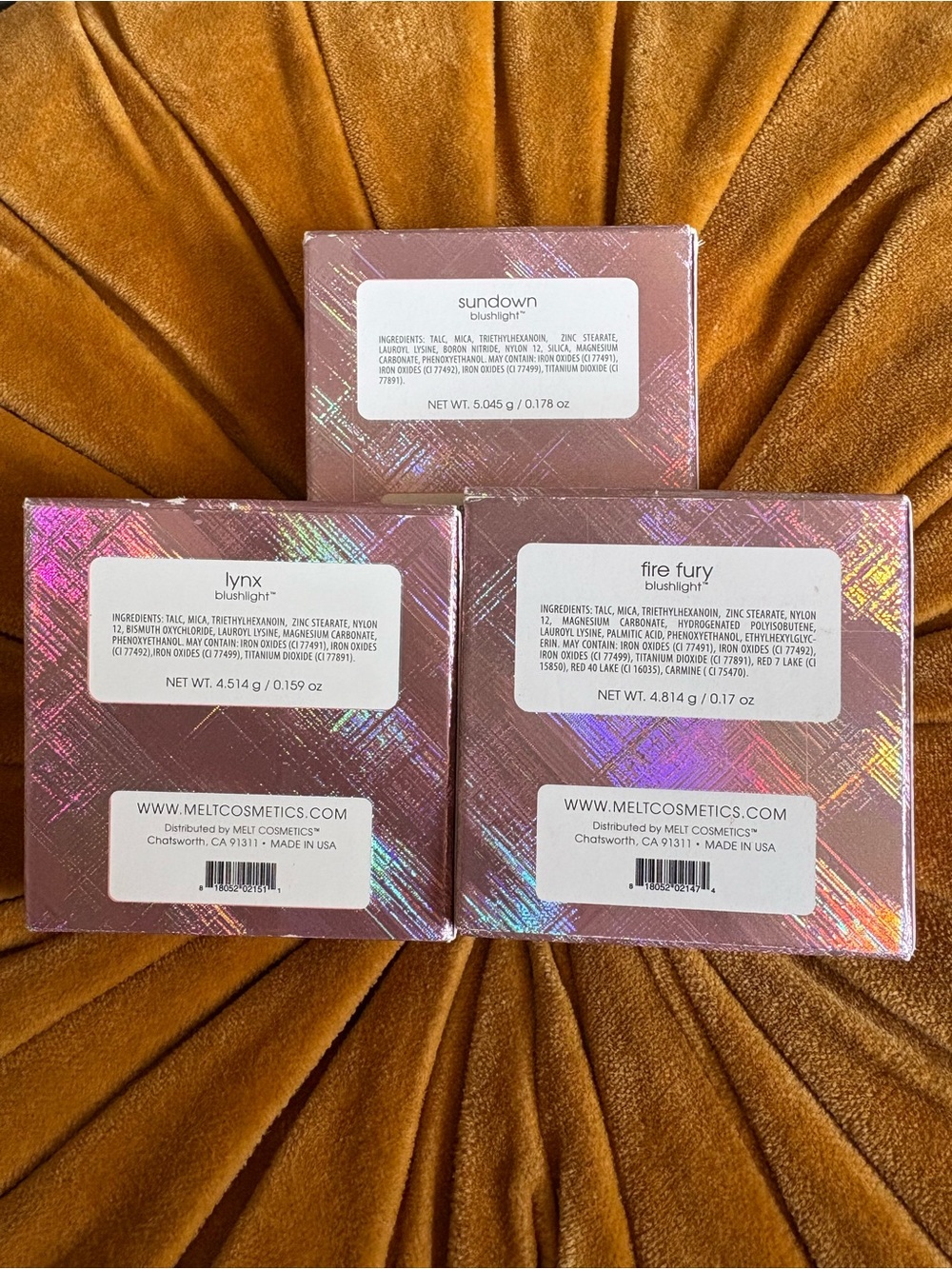 Melt Cosmetics Powder Blushlight Bundle: Fire Fury, Sundown, Lynx - Picture 3 of 7
